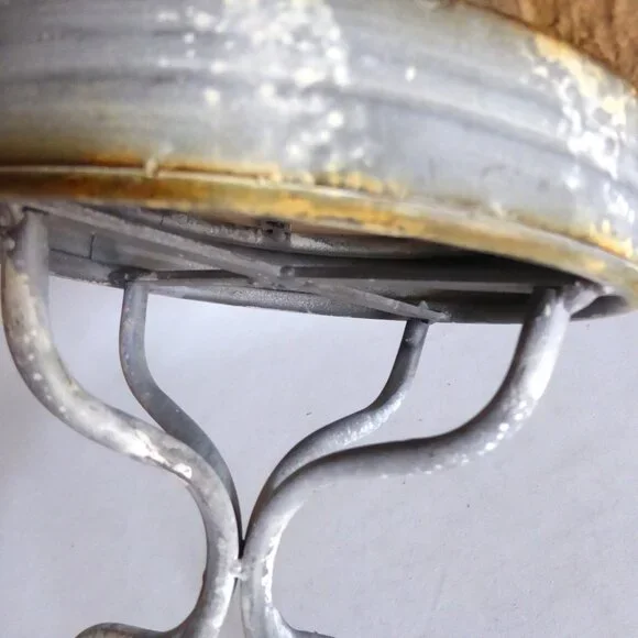 NEW 8” RUSTIC FARMHOUSE COUNTRY WOOD METAL CAKE STAND PEDESTAL TABLE RISER - Picture 7 of 9